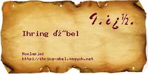 Ihring Ábel névjegykártya