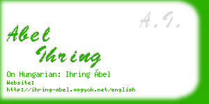abel ihring business card